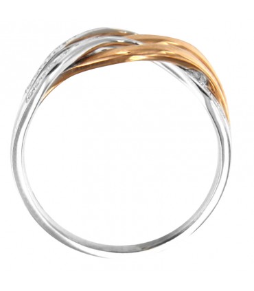 Anello Giorgio Visconti Fascia Oro Bianco Rosa Diamanti Ct