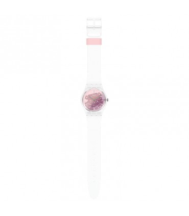 Swatch Watch Pink Disco Fever Transparent Mm Pink Ge