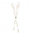 Chimento Woman's Necklace - White and 18k Yellow Gold Logo Tie 61 cm - 0