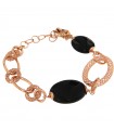 Della Rovere Woman's Bracelet - 925% Rose Silver with Black Agate 22 cm - 0