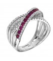 Giorgio Visconti Woman's Ring - in White Gold with Natural Diamonds and Rubies - 0
