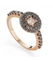 Buonocore Woman's Ring - Forever 2.0 in Rose Gold with White and Black Diamonds - 0
