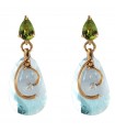 Silvia Kelly Woman's Earrings - Rose Gold Pendants with Peridot and Aquamarine - 0