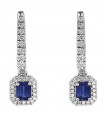 Davite & Delucchi Woman's Earrings - in 18k White Gold with Diamonds and Sapphires - 0