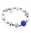Lelune Glamour Bracelet - with Kyanite Pearls and 925% Pink Silver 18.5 cm - 0