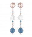 Lelune Glamor Earrings - Pendants with Apatite Pearls and 925% Pink Silver - 0