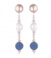 Lelune Glamor Earrings - Pendants with Agate Pearls and 925% Pink Silver - 0