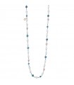 Lelune Glamor Necklace - with Apatite Agate Pearls and 925% Pink Silver 90 cm - 0