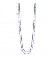 Collana Lelune Glamour - A Due Fili con Perle Acquamarina Agata 90 cm