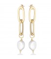 Lelune Glamor Earrings - Pendants with Pearls and 925% Yellow Silver - 0