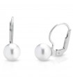 Coscia Earrings - in 18k White Gold with Akoya Pearls 6-6.5 mm - 0