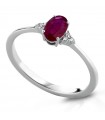 Lelune Diamonds Woman Ring - in 18k White Gold with Diamonds and Ruby 0.47 carats - 0