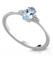 Lelune Diamonds Woman's Ring - in 18 carat White Gold with Diamonds and Aquamarine 0.38 carats - 0