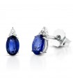 Lelune Diamonds Woman's Earrings - in 18k White Gold with Diamonds and Sapphires 1.27 carats - 0