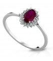 Lelune Diamonds Woman's Ring - in 18 carat White Gold with Diamonds and Ruby 0.53 carats - 0