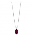 Lelune Diamonds Woman's Pendant - in 18 carat White Gold with Diamonds and Ruby 0.46 carats - 0