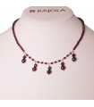 Rajola Woman's Necklace - Oxford with Garnet and Rose Quartz - 0