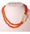 Rajola Woman's Necklace - Nautical with Sciacca Coral and Biwa Pearls - 0