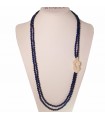 Rajola Woman's Necklace - Nautical with Blue Agate and Biwa Pearls - 0