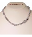 Rajola Woman's Necklace - Charlotte with Hematite Gray Pearls and Mother of Pearl - 0