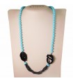 Collana Rajola Donna - Fibbia con Pasta Turchese e Spinelli Blu