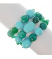 Rajola Woman's Bracelet - Bloom with Green Agate and Turquoise Paste - 0