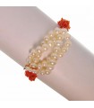 Rajola Woman's Bracelet - Nautical with Sciacca Coral and Biwa Pearls - 0