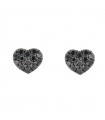 Buonocore Woman's Earrings - Rose Gold Hearts with Black Diamonds - 0