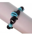 Rajola Woman's Bracelet - Odessa with Turquoise Paste and Black Onyx - 0