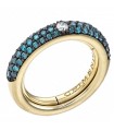 Anello Chimento Donna - Forever Stack Me Demi Pavè in Oro Giallo 18 carati con Diamanti Blu e Bianchi