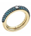 Chimento Woman's Ring - Forever Stack Me Demi Pavè in 18K Yellow Gold with Blue and White Diamonds - 0
