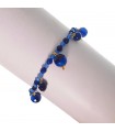 Bracciale Rajola Donna - Oxford con Agata Blu ed Argento 925% Dorato