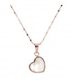 Bronzallure Woman's Necklace - Alba with Mini White Mother of Pearl Heart Pendant - 0
