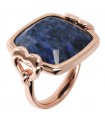 Bronzallure Woman's Ring - Square Alba with Hearts and Blue Dumortierite - 0