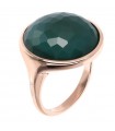Bronzallure Woman's Ring - Alba Hard Cut with Natural Green Agate - 0