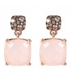 Bronzallure Woman's Earrings - Precious Pendants with Rose Quartz - 0