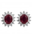 Davite & Delucchi Woman's Earrings - in 18K White Gold with Natural Diamonds and Rubies - 0