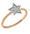 Davite & Delucchi Woman's Ring - in 18K Rose Gold with Star and Natural Diamonds - 0