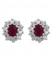 Davite & Delucchi Woman's Earrings - in 18K White Gold with Natural Diamonds and Rubies - 0