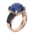 Bronzallure Woman's Ring - Precious with Dumortierite Faceted Stone and Pav - 0