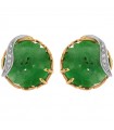 Silvia Kelly Earrings with Green Jade and Diamonds for Women - 0