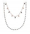 Bronzallure Woman's Necklace - Double Strand Variegated with Black Spinels and Stars - 0