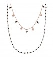 Collana Bronzallure Donna - Variegata Doppio Filo con Spinelli Neri e Stelle