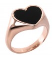 Anello Bronzallure Donna - Alba Sigillo con Cuore Onice Nero