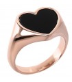 Bronzallure Woman's Ring - Alba Seal with Black Onyx Heart - 0