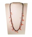Rajola Woman's Necklace - Abissi with Sciacca Red Coral and Black Spinels - 0