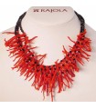 Rajola Woman's Necklace - Abissi with Red Coral and Black Onyx - 0