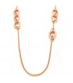 Collana Unoaerre Donna - Lunga in Bronzo Rosa con Catena Forzatina 110cm