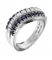 Salvini Woman Ring - in White Gold with Diamonds and Sapphire - 0