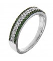 Picca Ring with Diamonds and Green Sapphires for Woman - 0